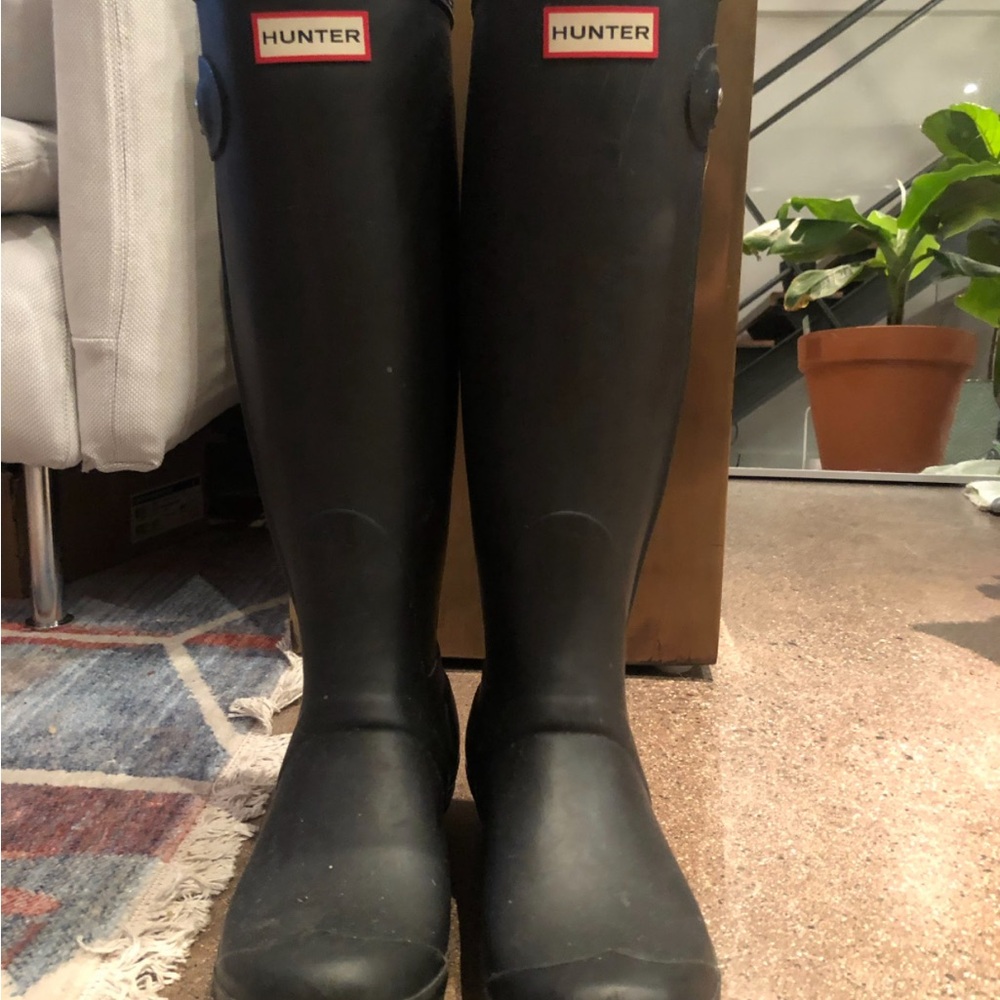 Hunter Slim Fit Black Waterproof Boots